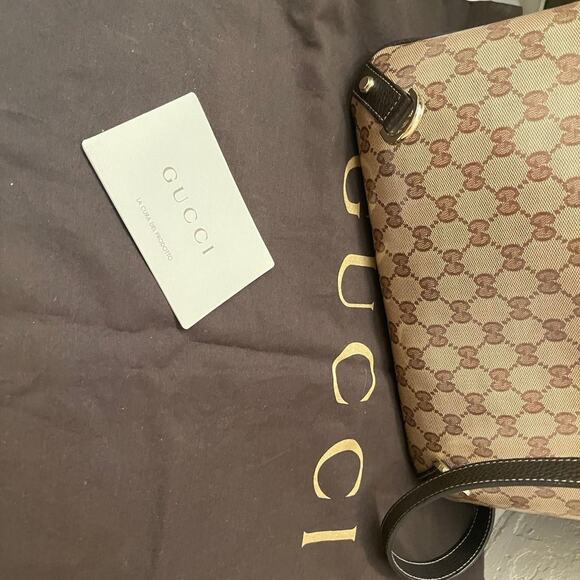 Gucci Brown Abbey D-Ring Hobo GG Canvas crossbody Bag - Picture 10 of 12